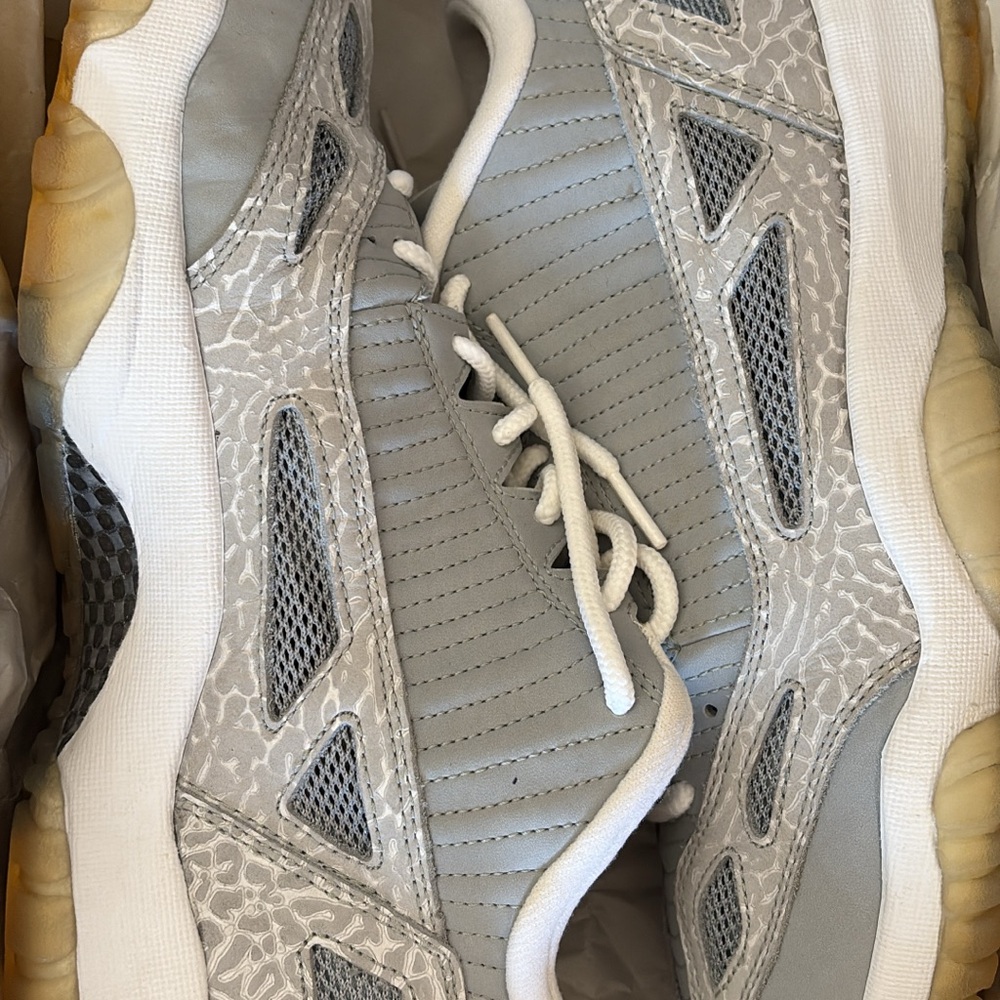 Jordan Gray and White Sneakers